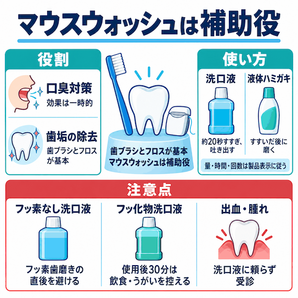 マウスウォッシュは補助役